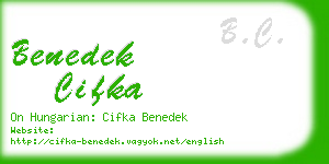 benedek cifka business card
